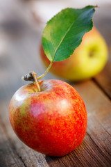 apples on wooden board