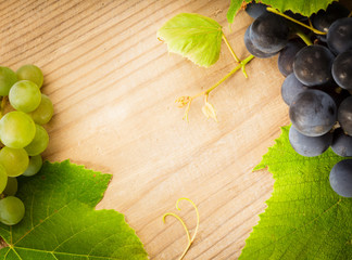 Grape on wooden table