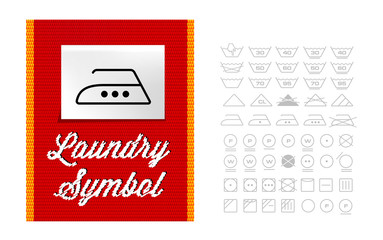 Washing symbols on clothing label