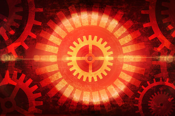 red dark background with gears