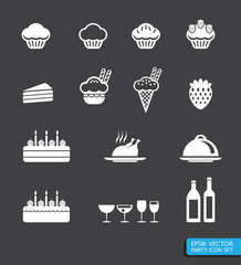 party icon set vector