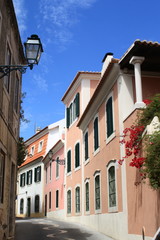 Narrow street in Cascais, Portugal