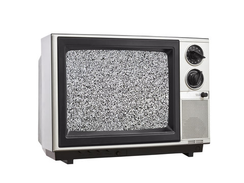 Vintage Television with Static Isolated