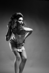 Naklejka premium Studio fashion black and white.