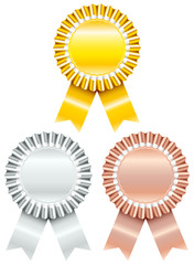 3 Award Badges Gold/Silver/Bronze