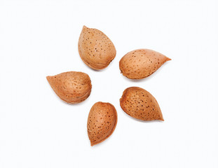almonds nuts isolated on white background
