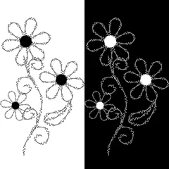 Papier Peint photo autocollant Fleurs noir et blanc Modèle sans couture de vecteur de dentelle brodée