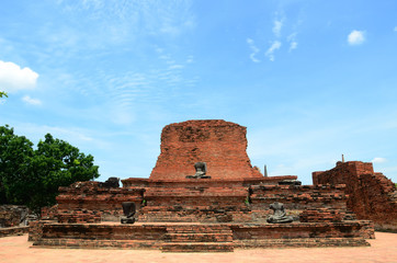 3 Buddha and Half Pagoda at Wat Chaiwattanaram