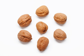 walnuts isolated on white background