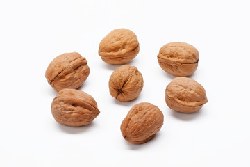 walnuts isolated on white background