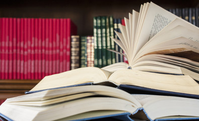 many different books on library