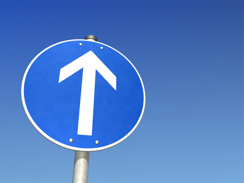 Schild vorgeschriebene Fahrtrichtung geradeaus
