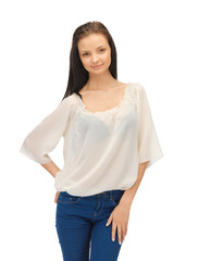 Fototapeta premium beautiful woman in casual clothes