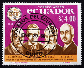 Postage stamp Ecuador 1966 Pioneers of Telecommunications