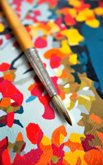 Obraz premium brush on painted canvas