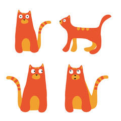 Vector Illustration Orange Cat