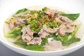 Hot and sour soup Spicy Pork.