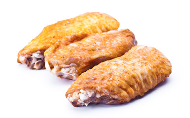 chicken wings marinated raw, isolated on white