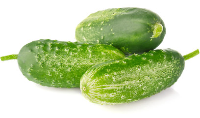 green cucumber isolated on white background