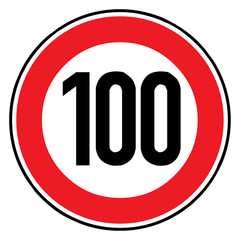 Verkehrsschild - 274 Höchstgeschwindigkeit (100)
