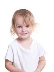 Naklejka premium Litte girl portrait isolated