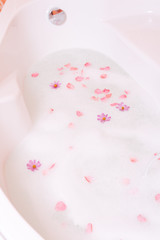 Bubble bath with flowers