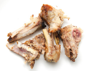 gnawed bones from chicken