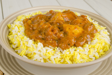 Chicken Bhuna & Bicolour Pilau Rice