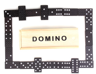 Playing domino isolated on white