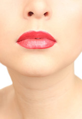 Fototapeta premium beautiful make up of glamour red gloss lips