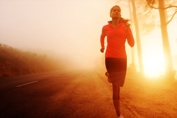 Sunrise running woman