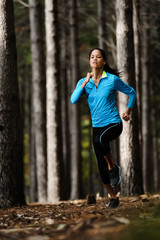 Forest running woman