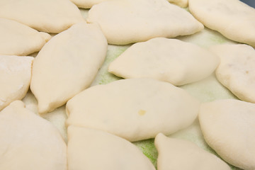 cooking of the dough in the kitchen