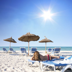Sonnenbaden im Urlaub