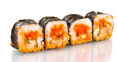 delicious sushi isolated on white