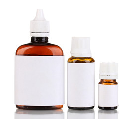 Medical bottles isolated on white