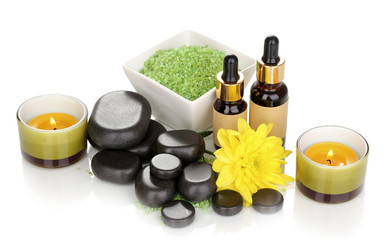 Spa setting isolated on white