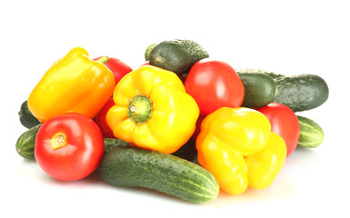 fresh vegetables isolated on white