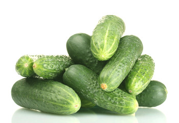 fresh cucumbers isolated on white