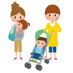 子連れのお母さん