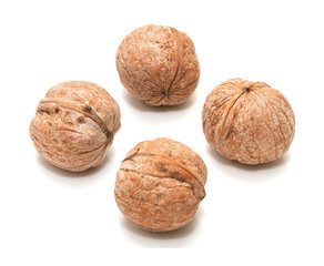 Walnut on a white background
