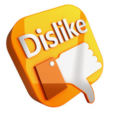 Social media and network concept orange Dislike button - 42985604