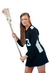 Girls lacrosse defender