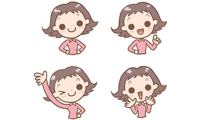 女の子　4パターン