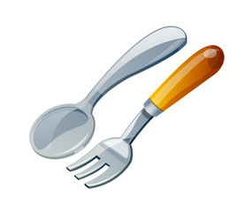 vector icon folk and spoon