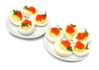 eggs with red caviar