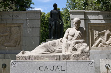 Monument to Santiago Ramon y Cajal, Retiro Park, Madrid, Spain