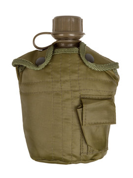 Army water canteen isolated