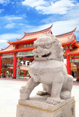 The stone Lion sculpture, symbol of protection & power