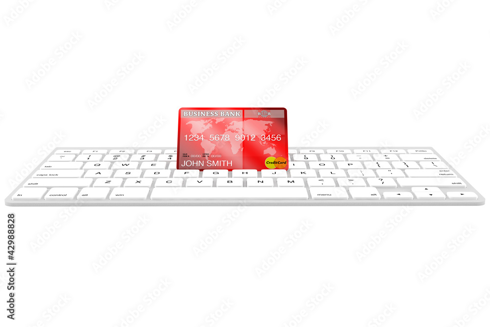 Aufkleber credit card with computer keyboard